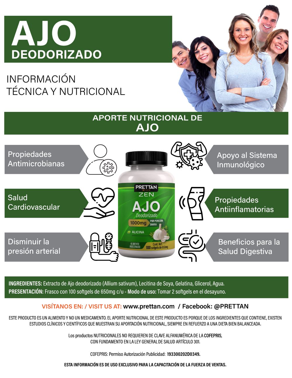 Ajo deodorizado 1000mg - 60 softgels de 650mg - Imagen 2
