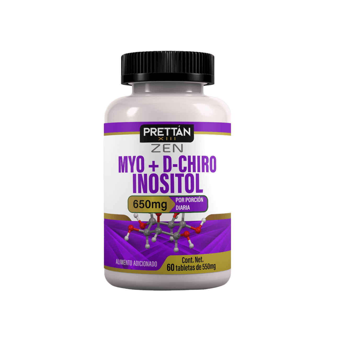 Myo-Inositol + D-Chiro Inositol - Frasco con 60 tabletas de 550mg