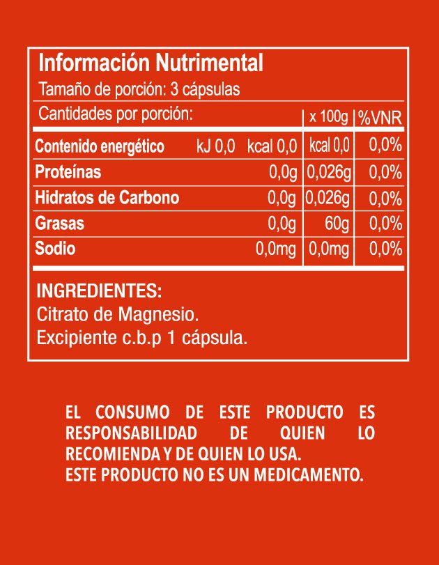 Citrato de Magnesio 90 cápsulas 500mg - Imagen 5