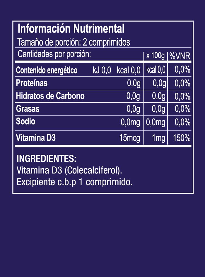 Vitamina D3 (Colecalciferol) - 60 cápsulas 500mg - Imagen 3